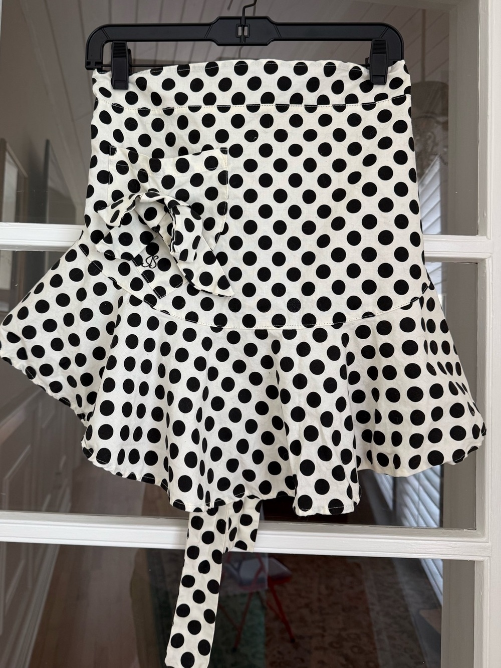 Jessie Steele | Anthropologie Polka Dot Ruffle Apron - Black & White